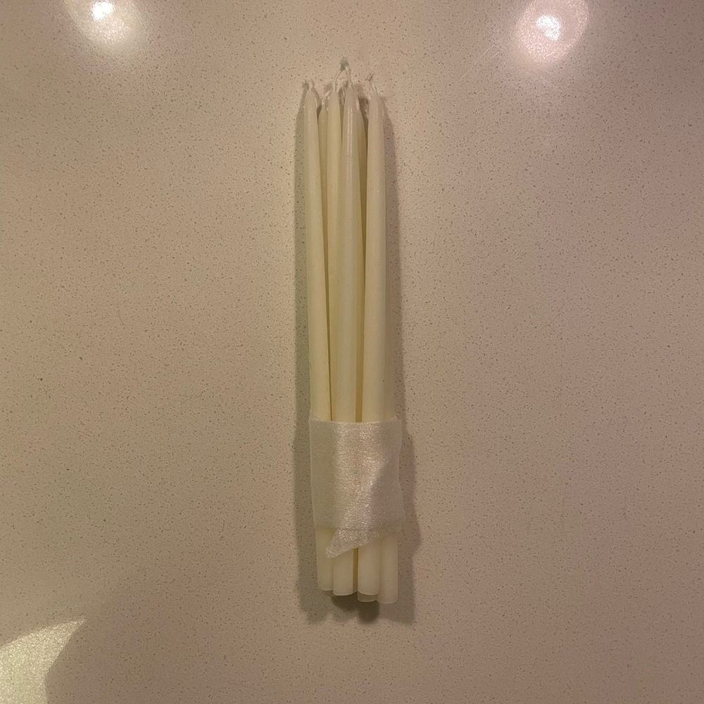 x9 White Unscented Candle Sticks
